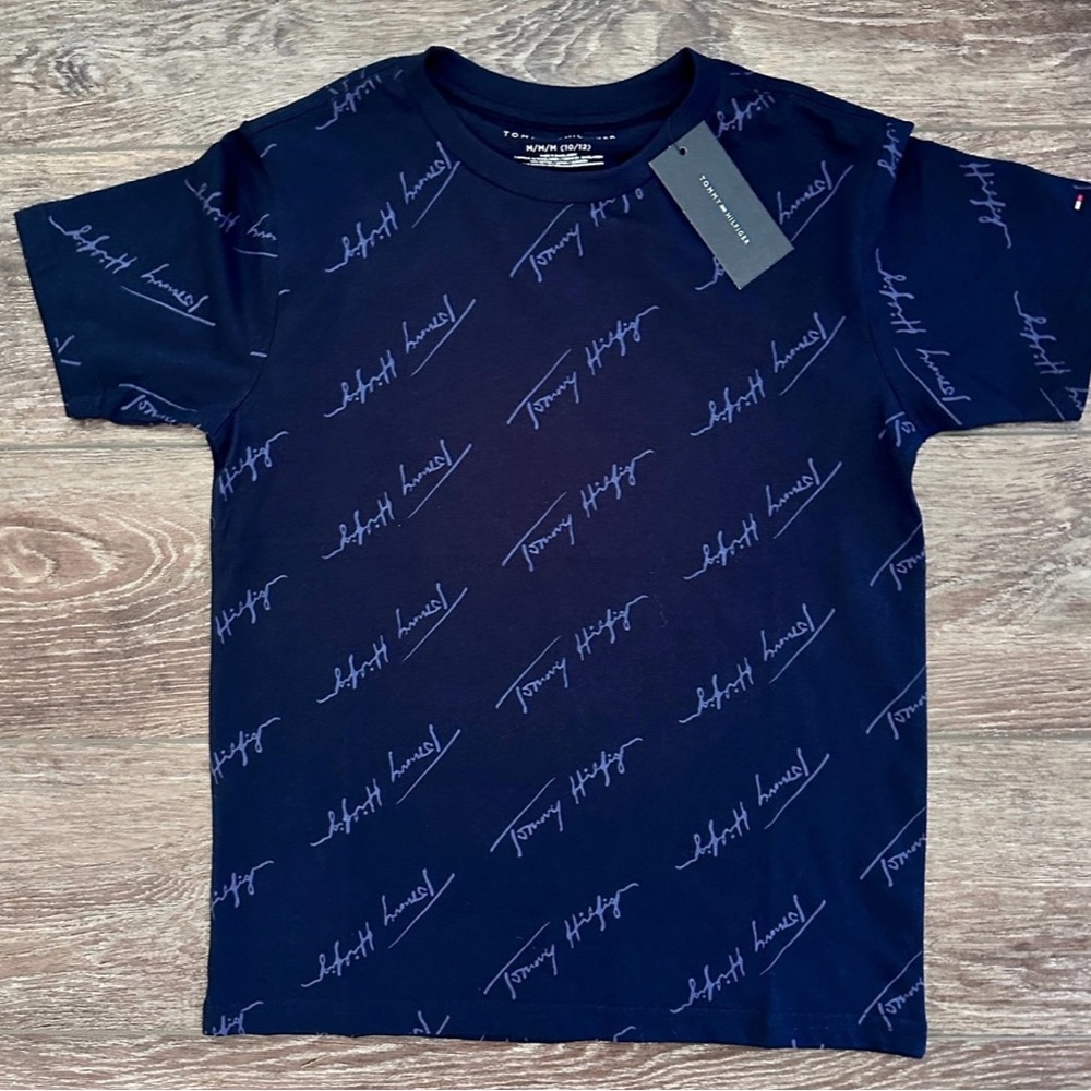 Tommy Hilfiger Navy Blue Boys Short Sleeve Shirt